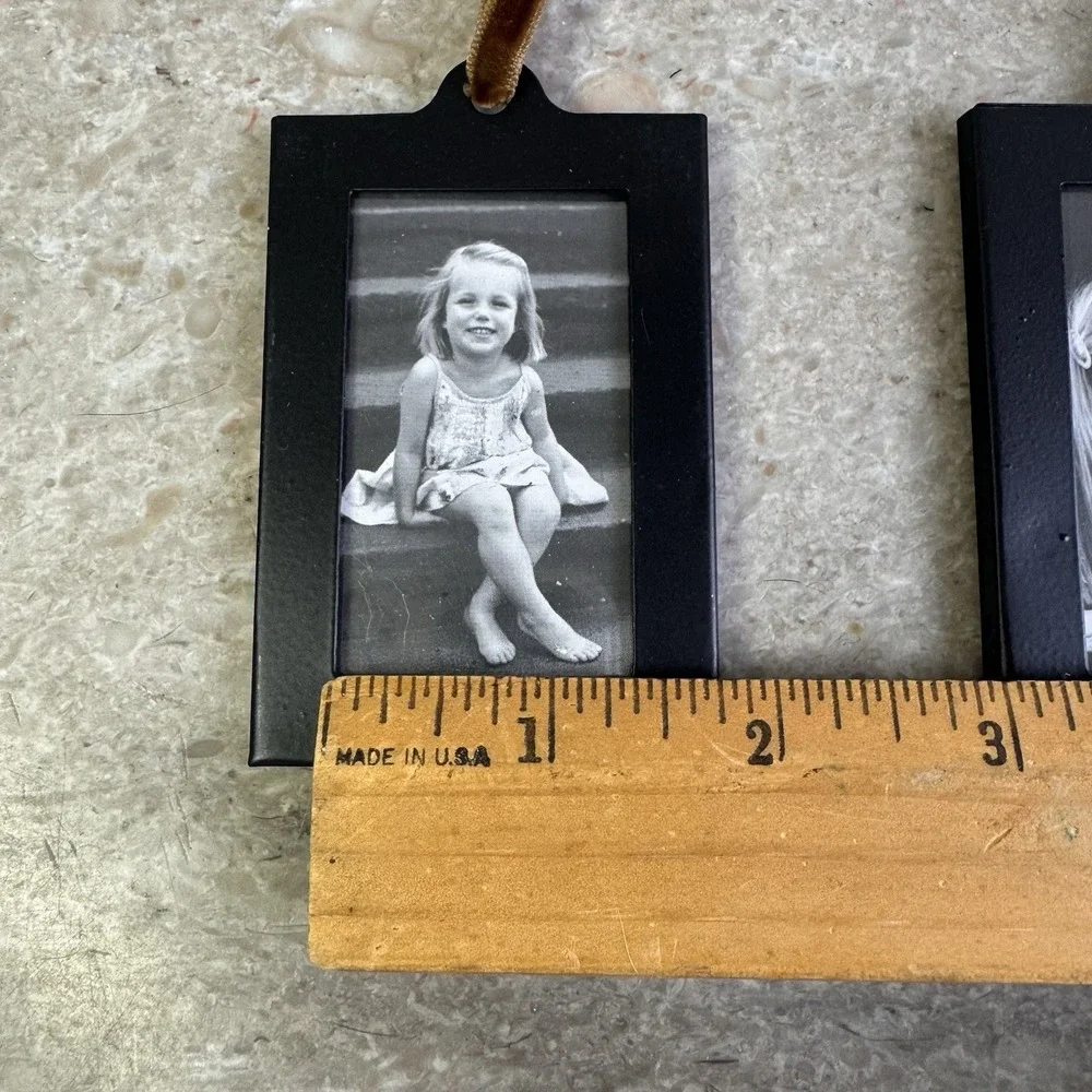 Hanging Picture Frame Ornaments - Set of 8 2X3 Black Hanging Photo Frame